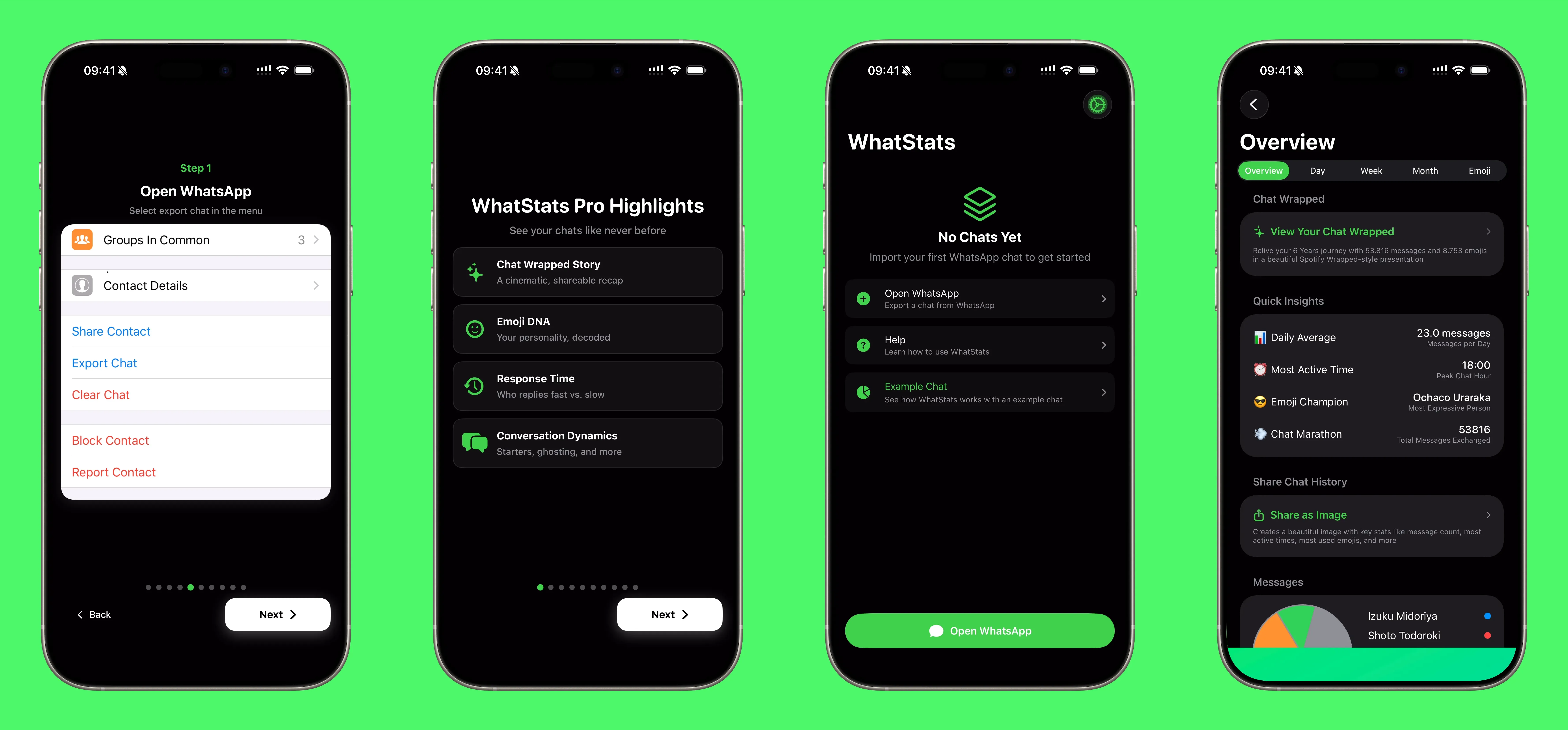 Import, onboarding, and chat list