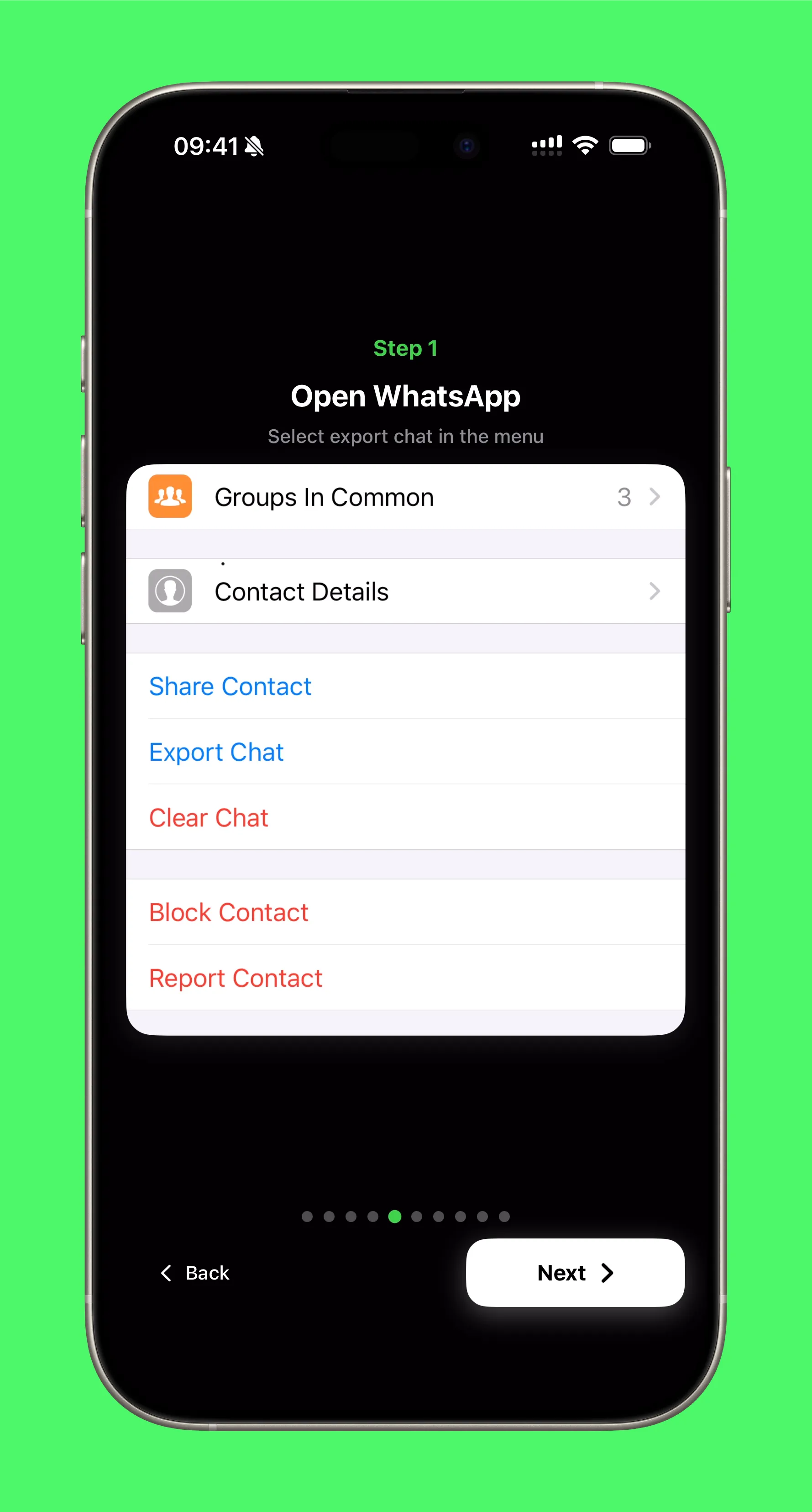 How to export a WhatsApp chat (without media)